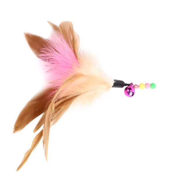 Colorful Feather Bell Cat Teaser Stick Toy