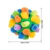 Rainbow Felt Snuffle Ball – Interactive Puzzle Feeder Dog Toy
