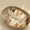 Cat Bed Handwoven Rattan Pet Sleeping Nest Basket Comfortable Breathable Dog Bed Large Scratch-resistant Bite-resistant
