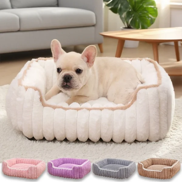 cn-11134207-820l4-me6uk5a8fsw7c9.webp Large Dog Bed Cat Bed Plush Soft Comfortable Pet Bed Square Warm Cat Sofa Non-slip Bottom Dog Sofa