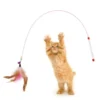 Colorful Feather Bell Cat Teaser Stick Toy