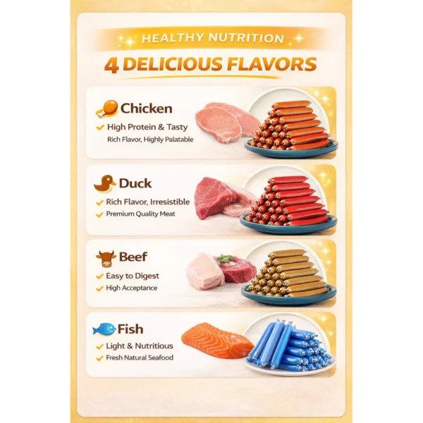 Cat Food Dog Food Pet Food Snack | Pet Sausage Treats | Chicken Duck Fish Meat Sticks (Makanan Ringan Kucing & Anjing Sosej Ayam Daging Itik Ikan)