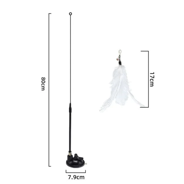 Cat Teaser Stick Toy with Bell & Suction Cup