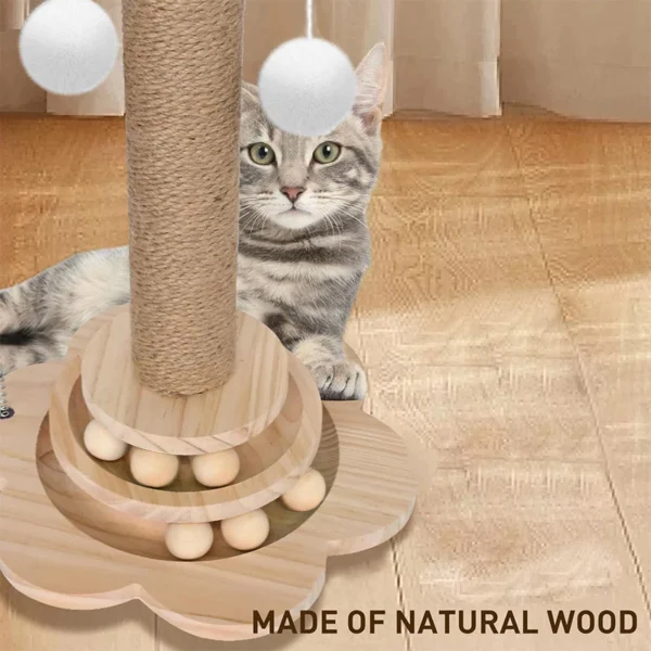 4-in-1 Cat Scratching Post with Interactive Toys