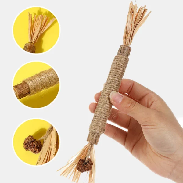 sg-11134201-7rdx0-m04eemjdcbwpb4.webp Cat Chew Stick – Natural Teeth Cleaning Silvervine & Hemp Rope Toy (21cm)