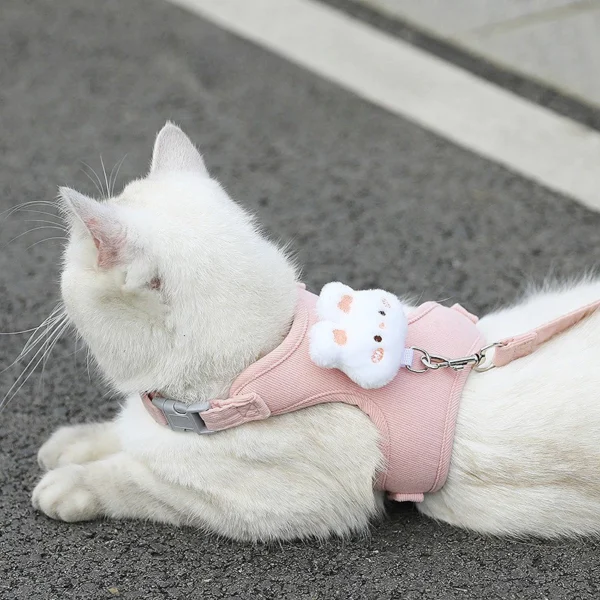 Adjustable Dog Harness with Leash – Cute Cat Harness Vest for Puppy