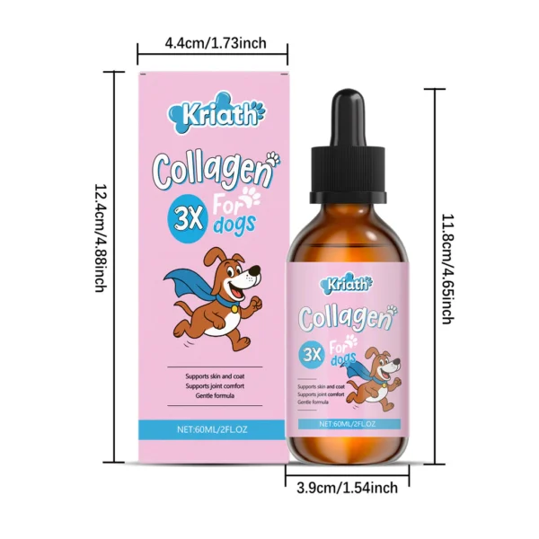 Dog Nutritional Drops with Collagen and Hyaluronic Acid Gentle Skin Coat Care Supplements Match Daily Dog Main Food Nutrition
