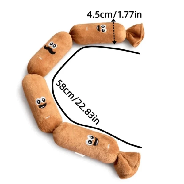 sg-11134201-820ly-mnbszsve6u4ha5.webp MIQUEL Squeaky Dog Toy Plush Sausage Toy