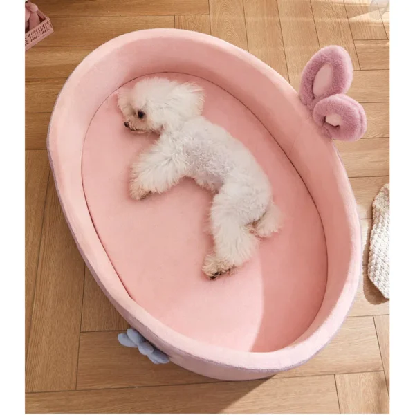 sg-11134201-821fm-mgnh67aeqivh78.webp All-Season Pet House Washable, Cat Bed & Dog Pad, Detachable Pink Pet Bed, Soft Orthopedic Support, Non-Slip Bottom