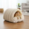 sg-11134201-822x8-mo83w8czyvpc33.webp Warm Enclosed Cat Bed Corduroy Plush Cats Tent Calming Pet Nest Cave for Cats Dogs