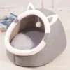 Cozy Cat Bed Cave House Soft Plush Kennel for Kittens Small Dogs, Warm Pet Sleeping Bed with Hanging Ball Toy