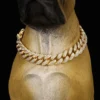 Pet Dog Cuban Chain Collar – Fashion Metal Necklace, Domineering Luxury Dog Collar with Safety Buckle