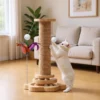 4-in-1 Cat Scratching Post with Interactive Toys