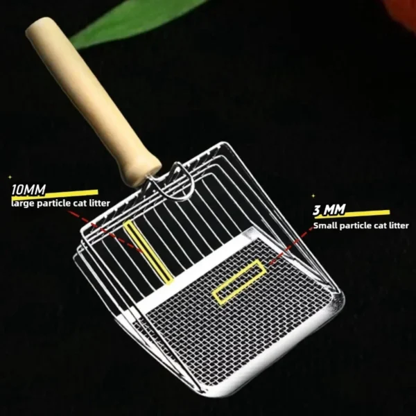 S209dc7300fad4fd1854eb64a3c0b198bP.webp Stainless Steel Cat Litter Scoop with Wooden Handle - Anti - Rust Design | Pet Hygiene & Cleaning Supplies for Cats