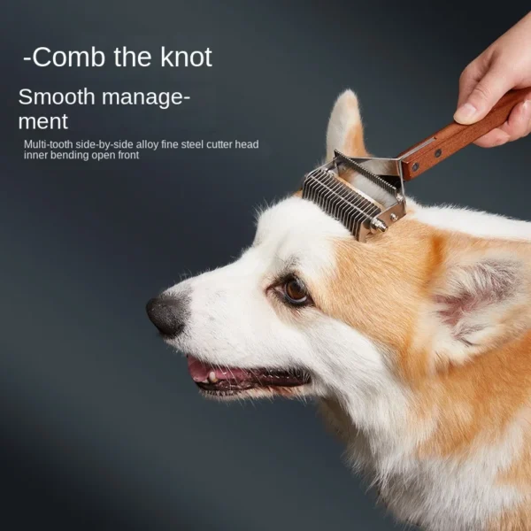 S5cd2d5e28dab4b839f55e4bcefd15b81A.webp Self - Cleaning Slicker Brush with Dematting Comb for Dogs & Cats | Pet Grooming & Care Supplies for Dogs & Cats