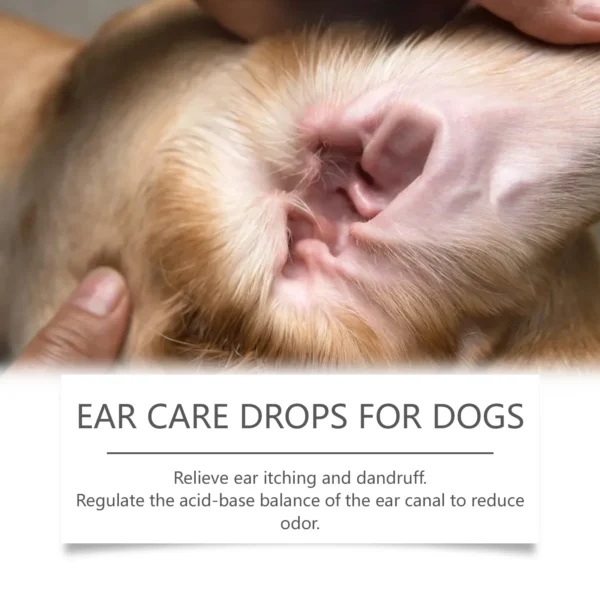 60ml Dog Ear Care Drops - Ear Cleaning Formula | Pet Grooming & Care Supplies for Dogs