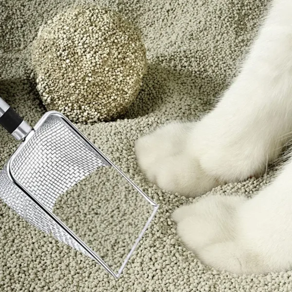 Sbefe2980a89e41339e0c7915af4decc8e.webp Stainless Steel Cat Litter Scoop - Durable & Easy to Clean | Pet Hygiene & Cleaning Supplies for Cats