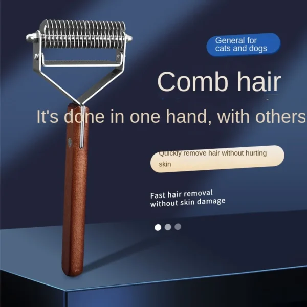Sc483bf04248a4bcb823d19ec4ead8ad4n.webp Self - Cleaning Slicker Brush with Dematting Comb for Dogs & Cats | Pet Grooming & Care Supplies for Dogs & Cats