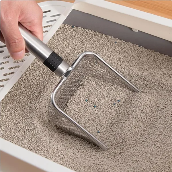 Sd2f96a78857c4e4fb6c895aabae5d4b7U.webp Stainless Steel Cat Litter Scoop - Durable & Easy to Clean | Pet Hygiene & Cleaning Supplies for Cats