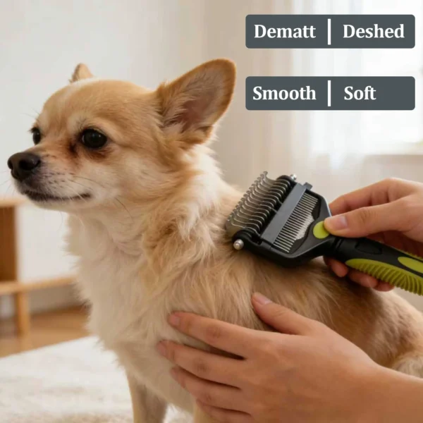 Sf277b1aea957418aad4559366525356ch.webp 3 - in - 1 Undercoat Rake & Grooming Brush for Dogs & Cats | Pet Grooming & Care Supplies for Dogs & Cats